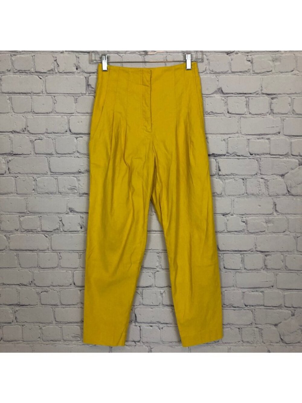 A.L.C Jackson Pleated High-Rise Linen Pant Limited Edition Size 0 Yellow